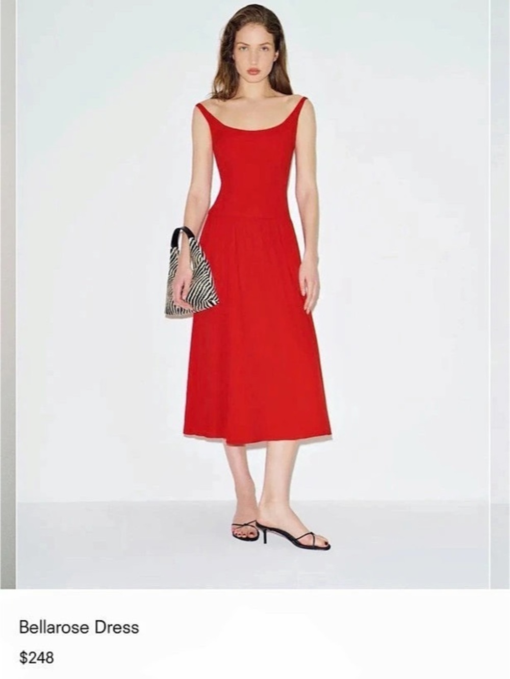 Reformation Bellarose Dress Midi Dress in Red Like New
